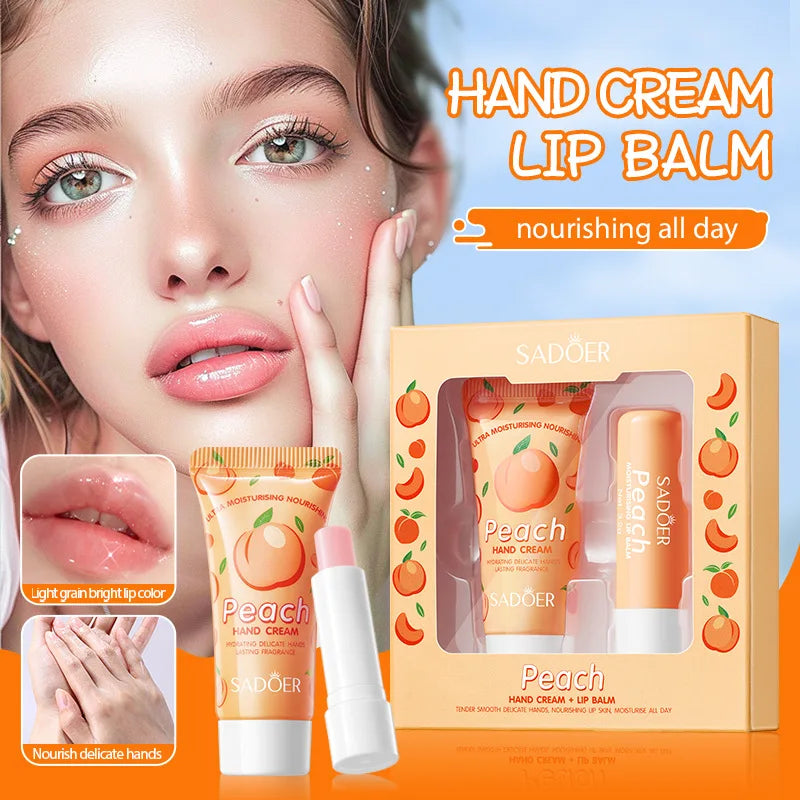 Hand Cream + Lip Balm Set, Suitable for Hands and Lips, Convenient for Daily Use, Perfect as a Small Gift Vue