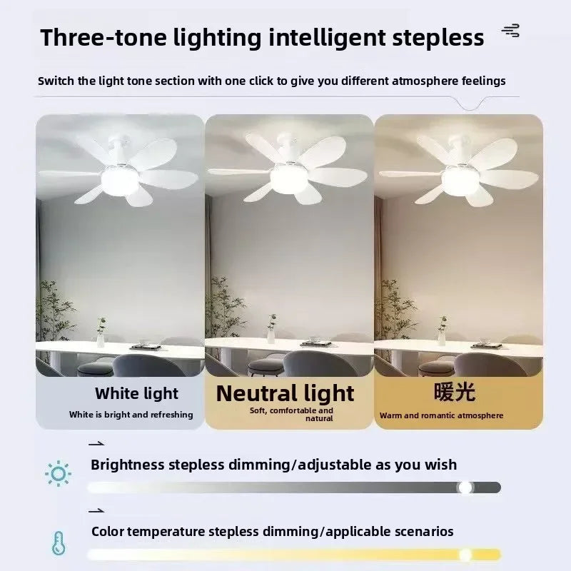 40W Socket Ceiling Fan with Light, 20.5in Screw Ceiling Fans with LED with Remote for Bedroom, Garage and Kitchen Vue
