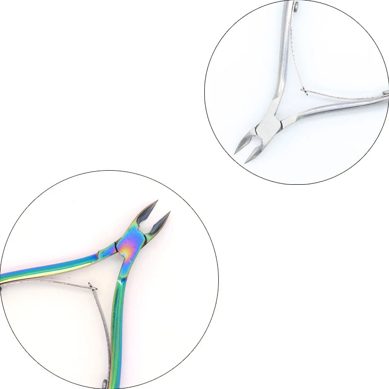 2PCSNail Manicure Scissors Cuticle Cutter Nails Cuticle Nippers Dead Skin Remover Pedicure Stainless Steel Cutters Tools Vue