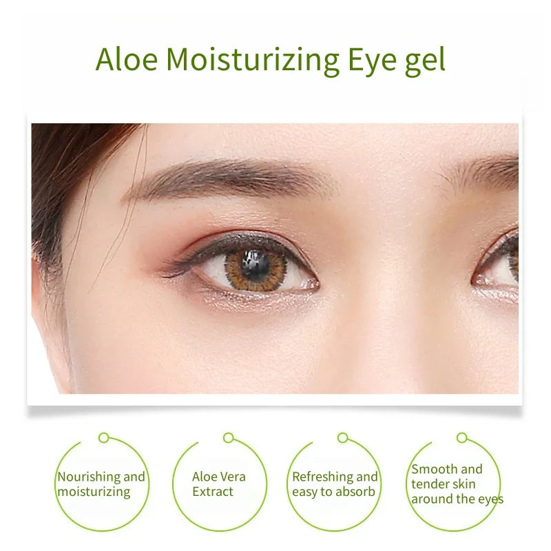 1 Tube/Aloe Vera Hydrating Eye Gel, Contains Aloe Vera Skin-Beneficial Ingredients, a Refreshing Gel That Provides a Cool Touch and Hydrates the Skin, Soothes and Moisturizes, and Nourishes the Skin Around the Eyes. Suitable Vue