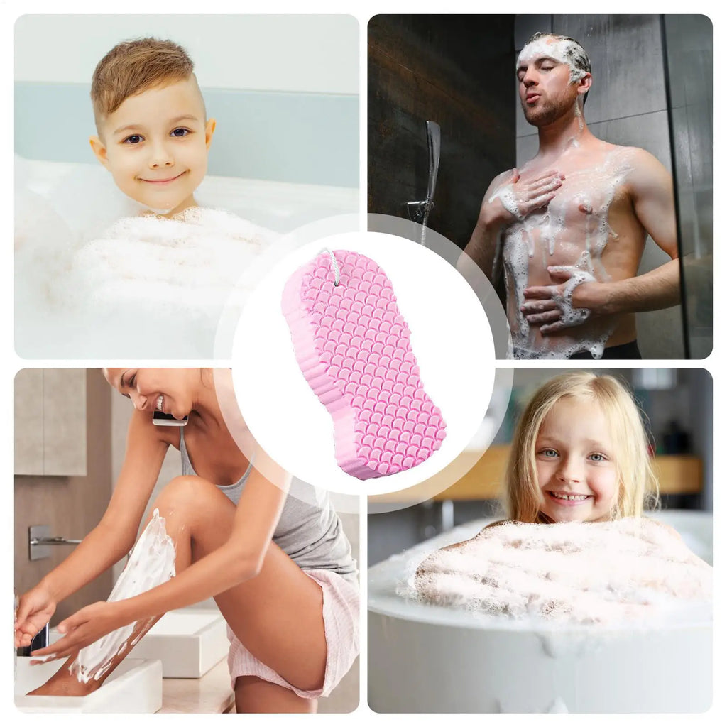 12CM Long Handle Back Scrubber Sponge, Soft Skin Friendly Bath Shower Scrub, Gentle Exfoliating Body Sponge For Women Men Kids Vue