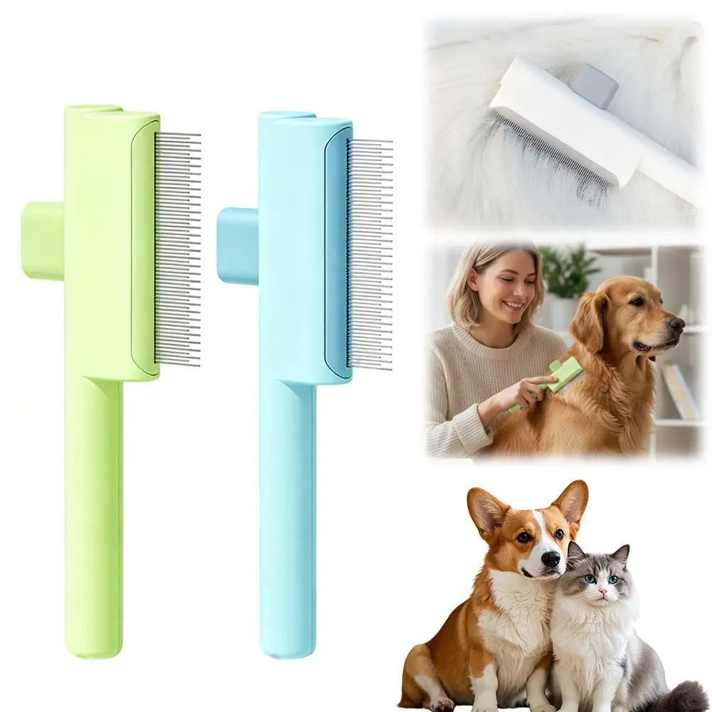 Dual Length Stainless Steel Teeth Comb Dematting Grooming Tool Pet Brush for Long Short Hair Dogs Cats Vue