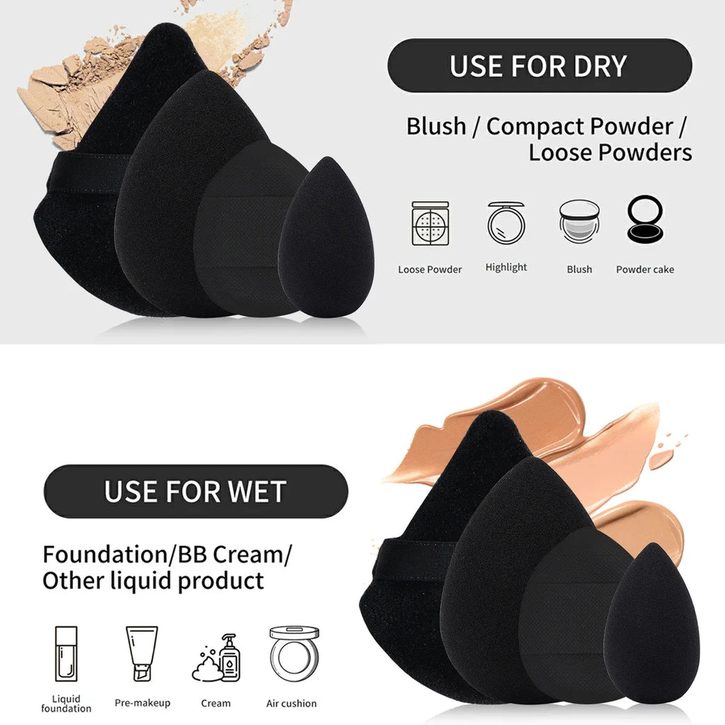 12pcs Makeup Puff Kit Blending Sponge Triangle Powder Puff Finger Air Puff For Flawless Make Up Beauty Tool Facial Tool Vue