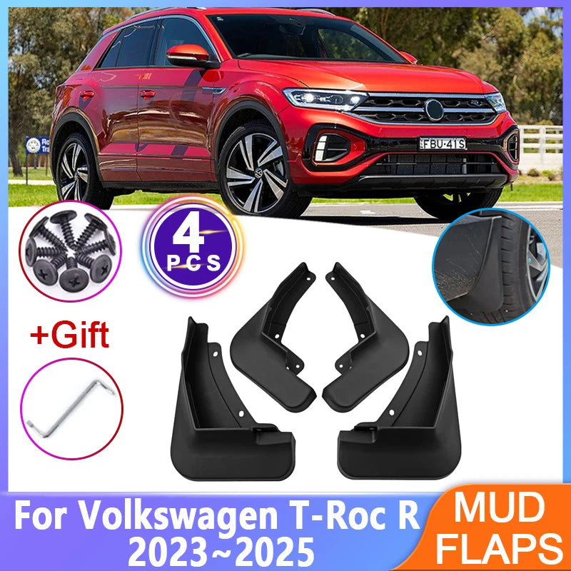 4pcs Front Rear Mudguards For Volkswagen VW T-Roc R 2023 2024 2025 Mud Wheel Protect Fender New Upgrade Mudflap Auto Accessories Vue