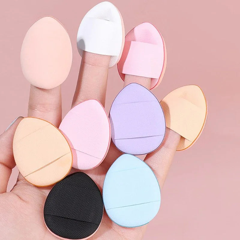 6PCS Cream Cosmetic Mini Finger Box Concealer Puff Foundation With Storage FaceBB Applicator Makeup Air Cushion Powder Sponge Vue