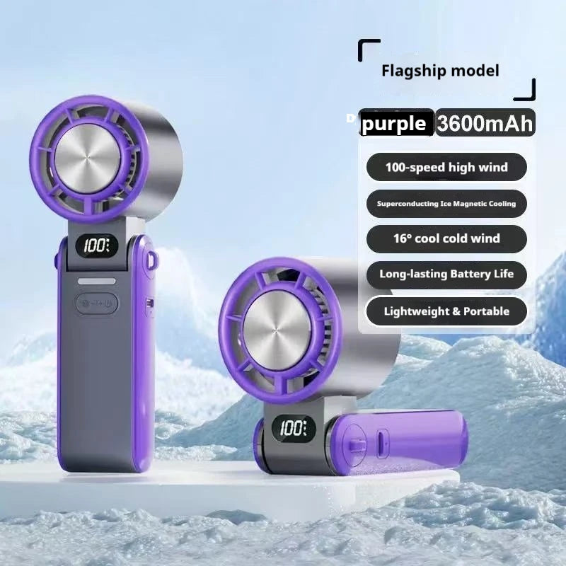 Portable Turbo Handheld Fan 3600mAh Rechargeable 100 Speeds