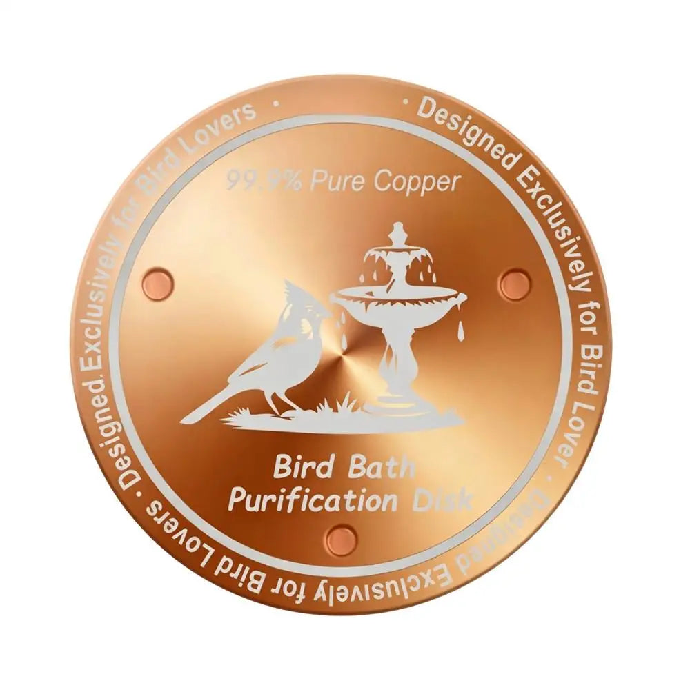 Copper Plate for Bird Bath Water Purification Disk Birdbath Cleaner for Outdoor Garden Patio Porch Birdwatchers Fountains Vue A