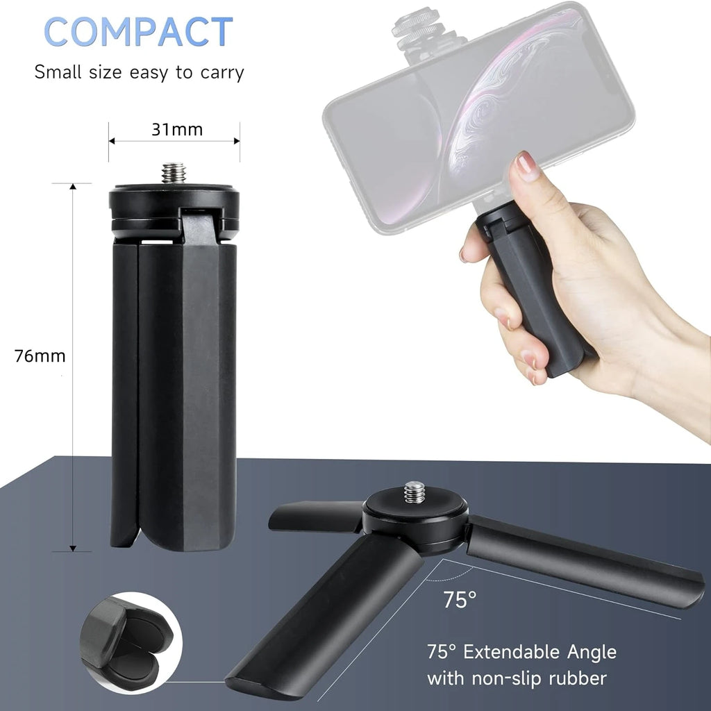 Portable Mini Table Tripod Stand Desk Tripod with 1/4'' Screw for Gopro Camera Video Vlog Grip Panel Ring Light Phone Gimbal Vue