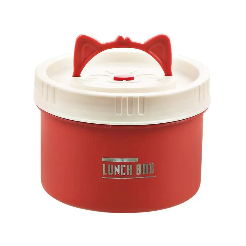304 Stainless Steel Heat Preservation Lunch Box Round Food Container Large Capacity Cat Ear Handle〔CC11〕 Vue A6