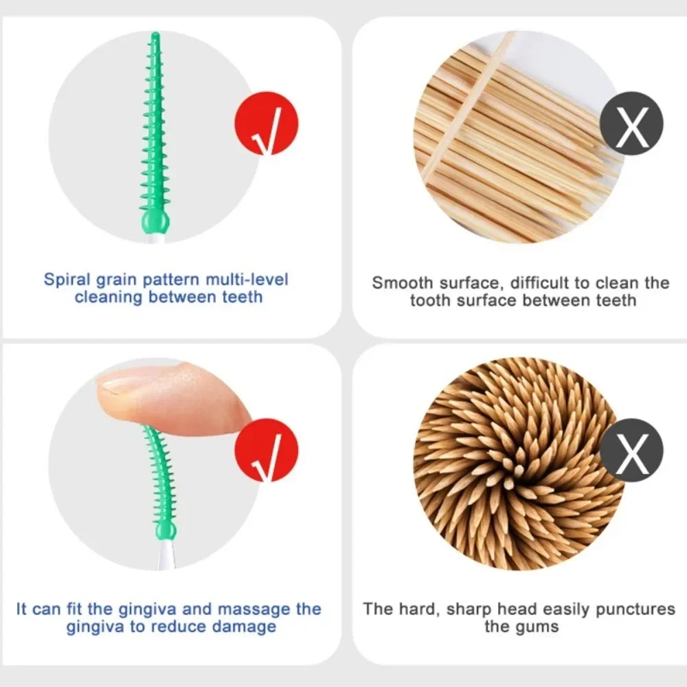 oral cleaning teethbrushes, silicone toothpicks, string, Toothpicks between teeth silicone toothbrushes Vue