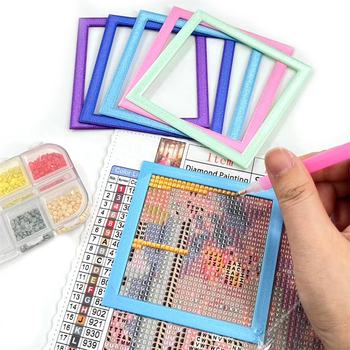 APWIKOGER 2Pcs Diamond Painting Positioning Frame | Beginner Tool Diamond Painting Tool Vue
