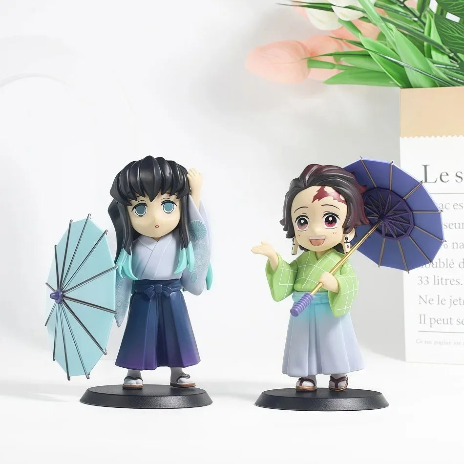 Demon Slayer I LOVE RAINNY DAY Serie Cute Tanjiro Kamado/Nezuko Kamado/Zenitsu Agatsuma Figures Blind Box Doll Action Model Toys Vue