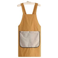 Sleeveless Cross Back Apron Removable Hand Towel Towel Pockets Kitchen Apron Anti-fouling Waterproof Catering Work Clothes Vue Yellow