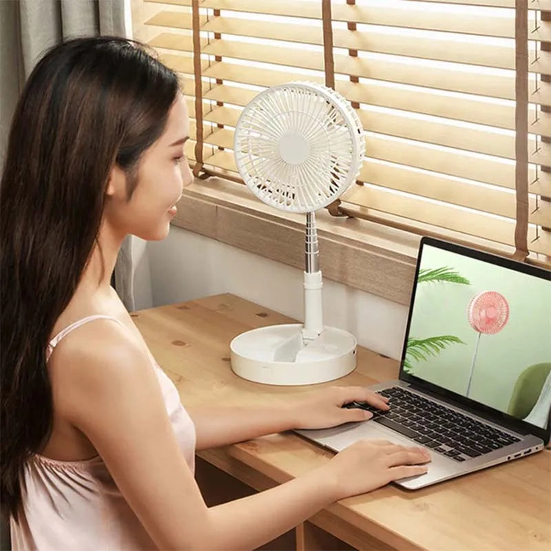 ROFAELEC USB Rechargeable Desktop Fan – Telescopic Folding Rechargeable Desktop Fan Vue