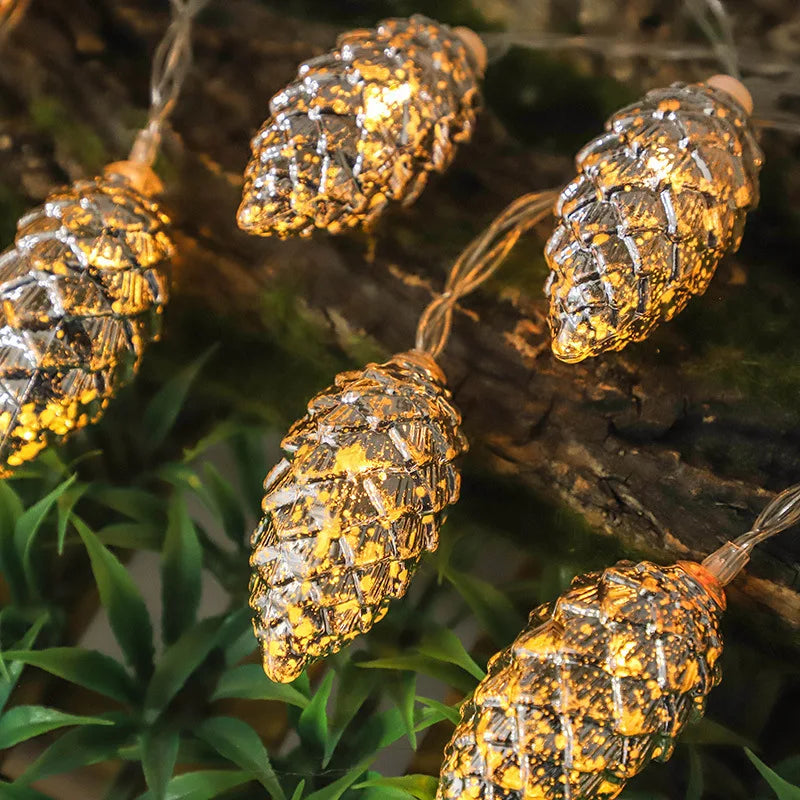 Pine Cones Ornaments Light Christmas String Lights Tree Decoration Indoor Holiday Fairy Lights Holiday Leds Lights 856 Vue