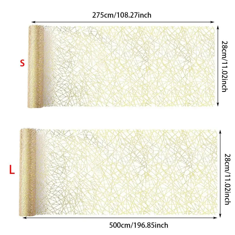 Mesh Glitter Metallic Table Runner Rectangle Bronzing Glitter Table Runner Shimmery Surface Thin Table Cloths Runner Vue