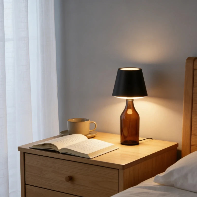 LED Wireless Bottle Shape Table Lamp Touch Dimmable 3 Colors Night Light for Bar Wine Decor Desk Lamp Vue