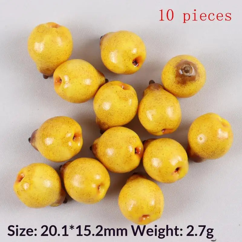 Realistic Snake Fruit Pear 3D Model 10Pcs Lifelike Mini Food Toys DIY Dollhouse Kitchen Display Decoration Vue A6