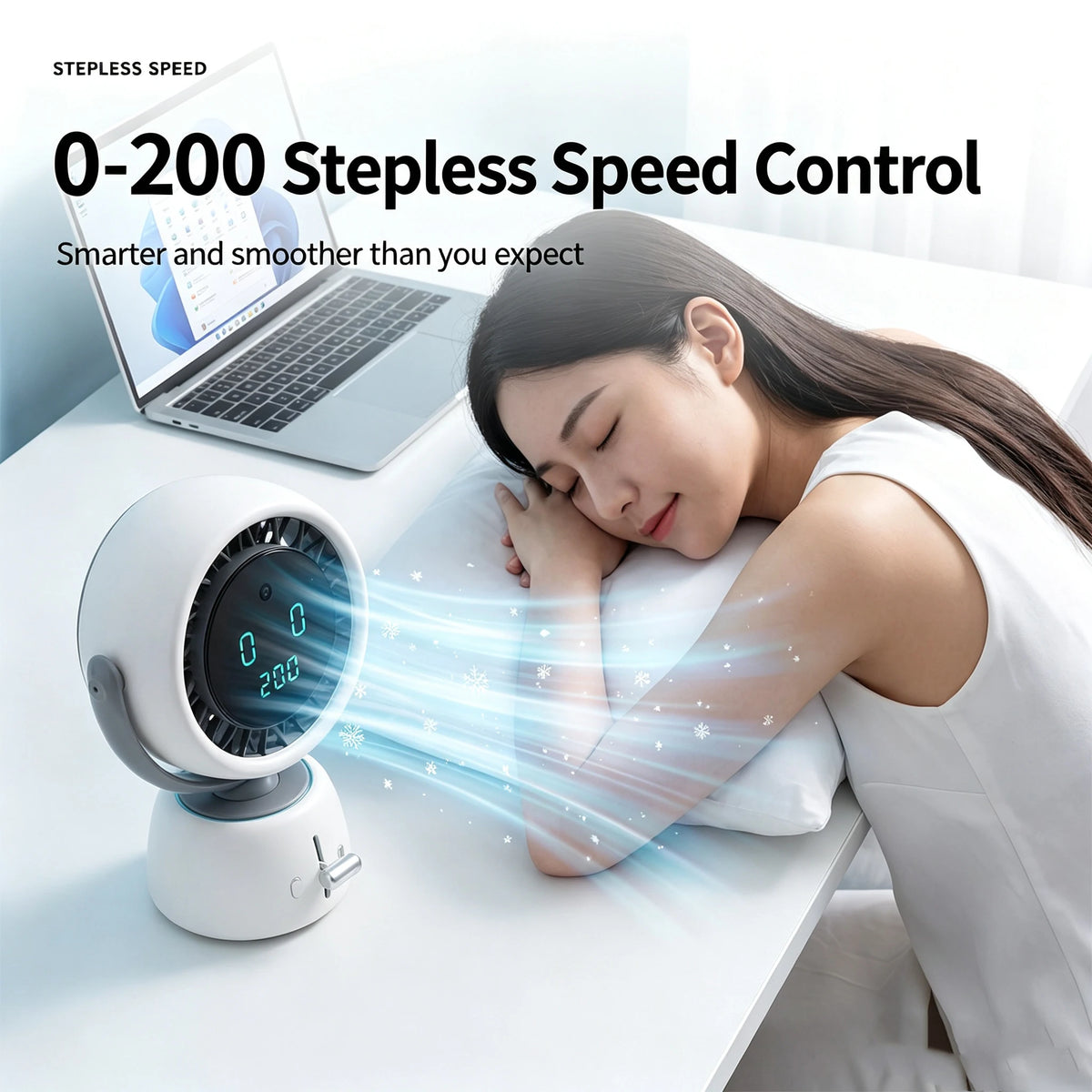 AI Face Tracking Mini Fan Smart Digital Display Portable Personal Cooling Fan for Outdoor Travel Vue