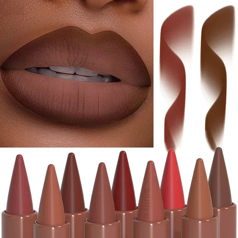 Tapered Gradient Lip Liner Matte Black Brown Velvet Lipstick Waterproof Non Sticky Contouring Tint Lipliner Crayon Lip Makeup Vue