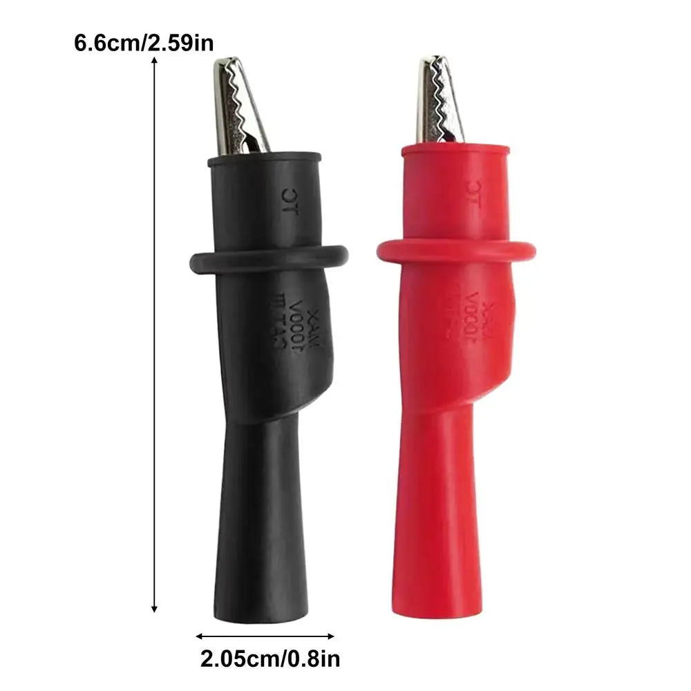 universal Insulated Test Probe Alligator Crocodile Electrical Clamp Test Clip Probes for Multimeter Electronic Testing Vue A