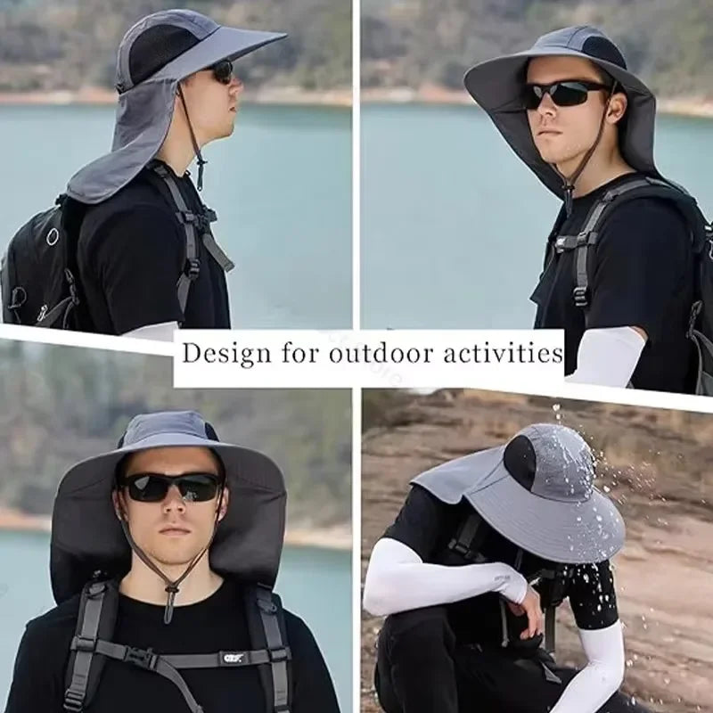 1/2/4PCS Sun Protection Bucket Hat for Men Wide Brim Fishing Cap with Neck Shade Face Flap Lightweight Summer Hiking Camping Vue