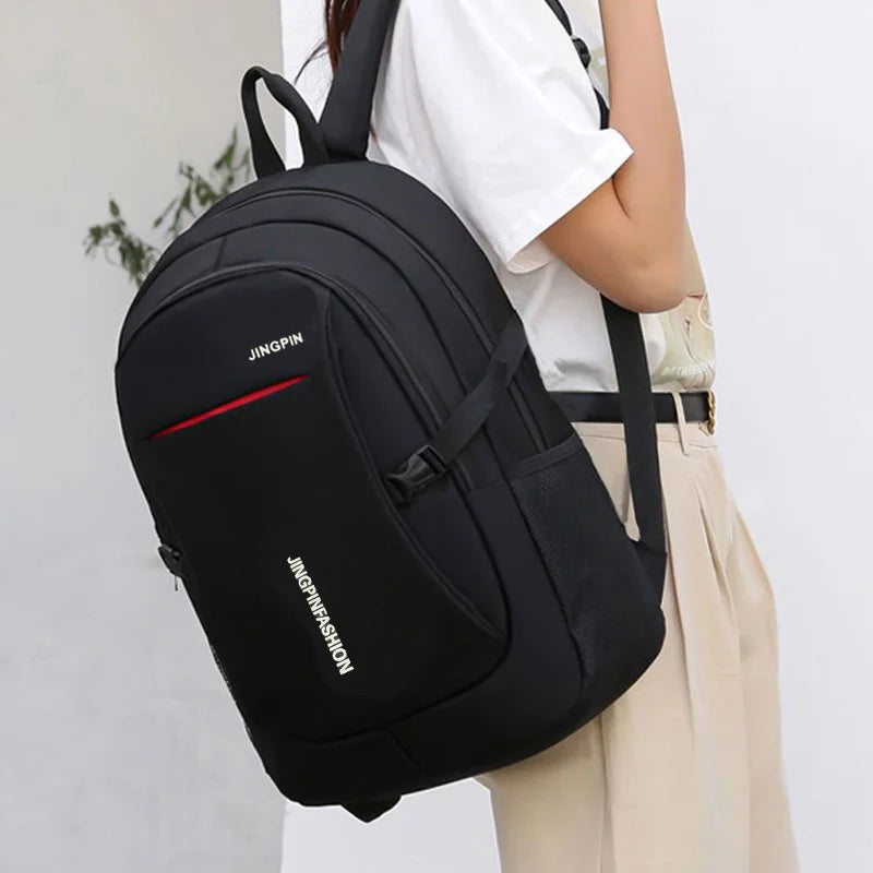 Leisure Schoolbag Women's Canvas Simple Dual-shoulder Bag Men's
