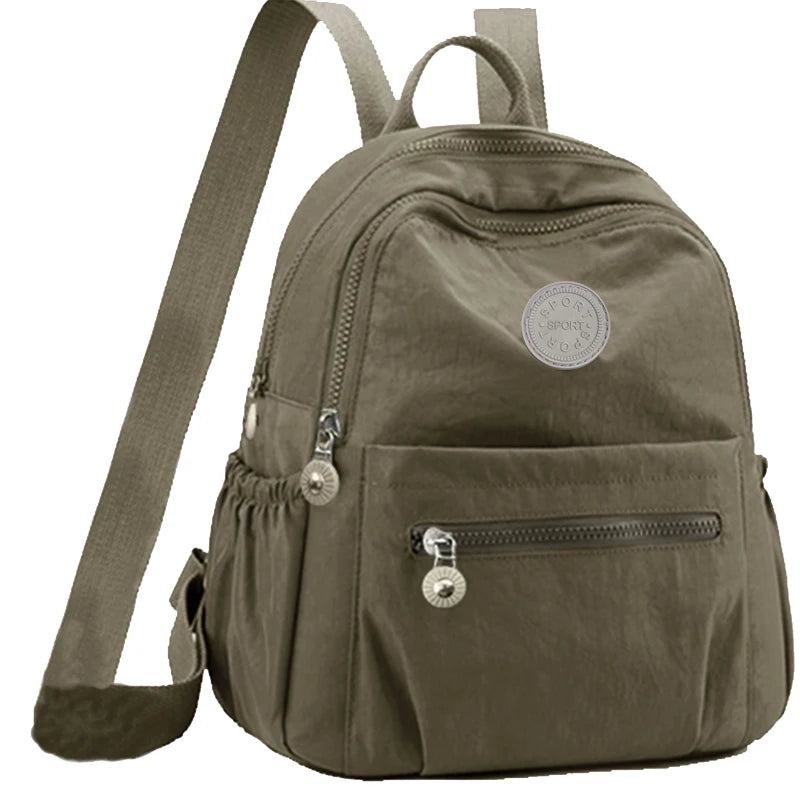 Ladies Multi-color Backpack Round Logo Design Fashionable Women's