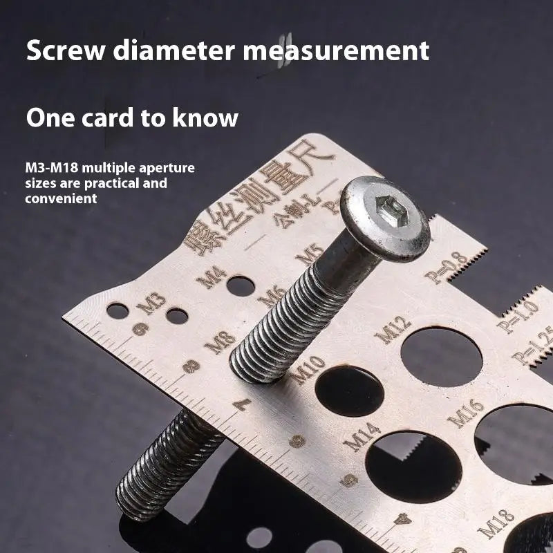 Metric Thread Pitch Gauge Ruler Bolt Nut Thread Measuring Gauge Machining Screw Cutting Tool Vue