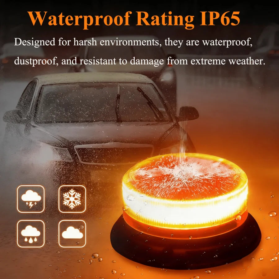 Nilight LED Strobe Light Amber Warning safety Flash Beacon Lights with Magnetic & 16ft Straight Cord for Truck Tractor UTV Car Vue