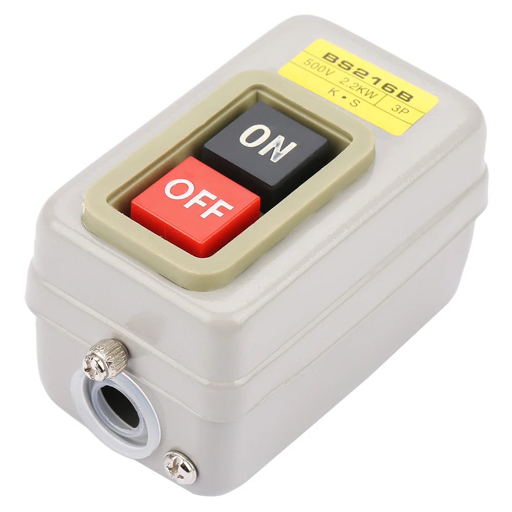 On/Off Push Button Switch Self Locking 3P On/Off Power Push Button Switch 110/220/380V 15A BS216B Vue Default Title