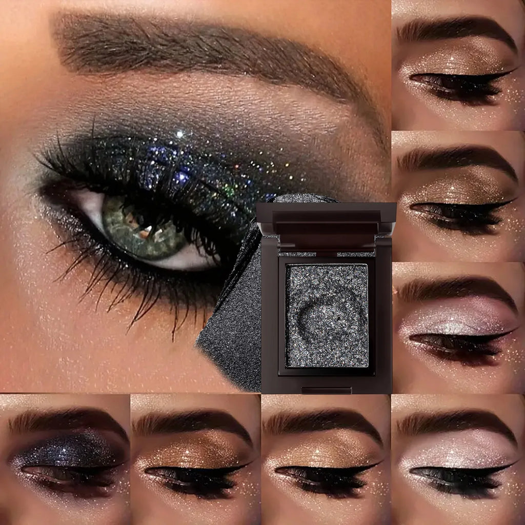 Monochrome Highlights Eye Shadow Mud Mashed Potato Bright Shimmer Crystal Smoky Black Pearl Light Glitter Eyeshadow Palette Vue