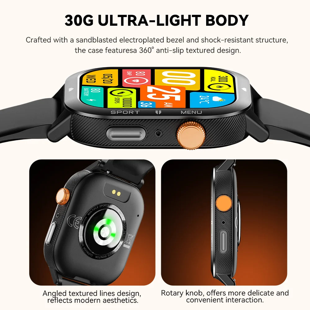 CUBOT Smartwatch U1, 1.93-inch Ultra-Thin Display,Heart Rate,Waterproof Sport Smart Watch for Men,Bluetooth Call,Fitness Tracker Vue