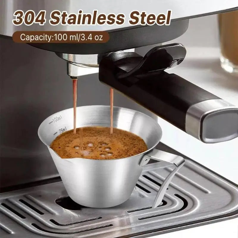 Kitchen Tool 304 Stainless Steel Coffee Measuring Cup Scale Mark Espresso Shot Cup Coffee Machine Accessories Measure Mug Vue