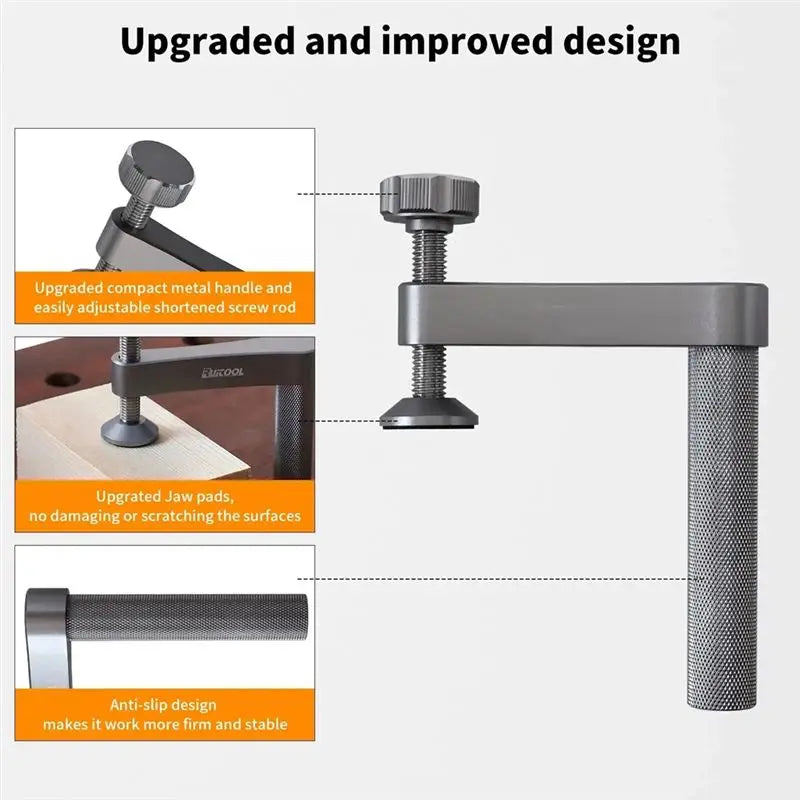 ABKW-2Pcs Bench Dog Clamp With Non-Slip Pad 19Mm Hold Down Clamp Aluminum Adjustable Table Clamps For Woodworking Tool Vue