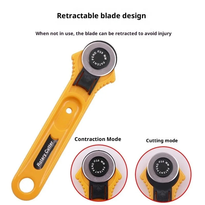 28/45mm Rotary Cutter Set Leather Craft Cutting Tool with Ergonomic Handle for DIY Fabric Patchworking Sewing Quilting Crafting Vue