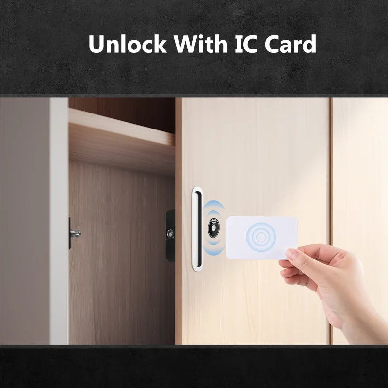 Smart Lock Bluetooth Tuya-Compatible Keyless IC Card Unlock App Remote Control for Wood Cabinet Door Drawer Furniture Lock Vue
