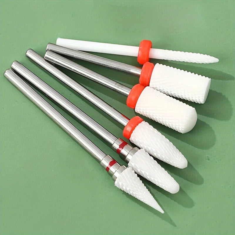 Kit-6PCS Ceramic Nail Drill Bits, Pedicure Remover， for Acrylic Gel, Nails Polishing Tools, Nail Art Pedicure Manicure Tools Vue