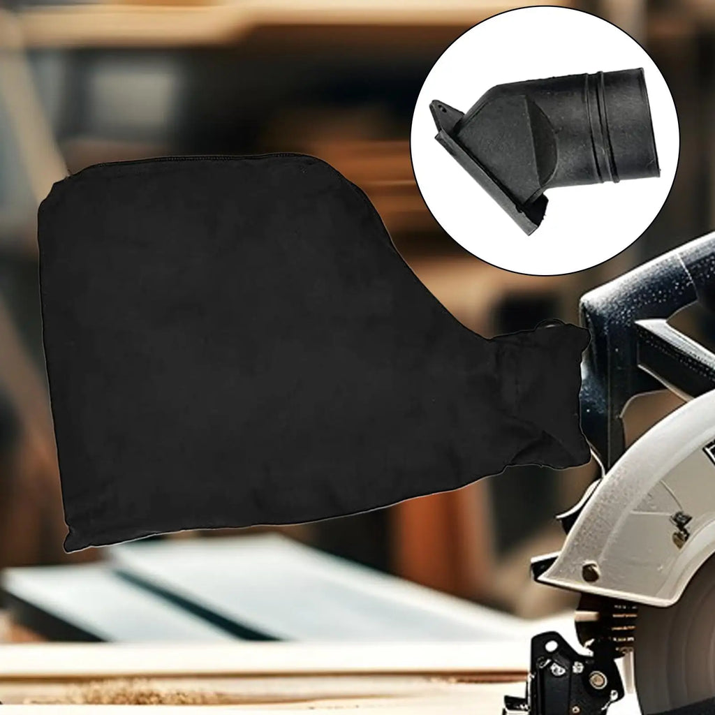 Miter Saw Dust Collector Dust Connector Bag Adjustable Attachment Connector Cover Black for Polisher Cutting Machine Saw Miter Vue