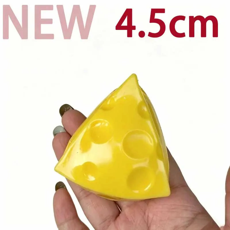 Squishy Crunchy Cheese Stress Ball Squeeze Toy Simulation Crispy Cheese Ball Fidget Toy Round Blocks Filled ASMR Anti Stress Toy Vue 1pc Triangle