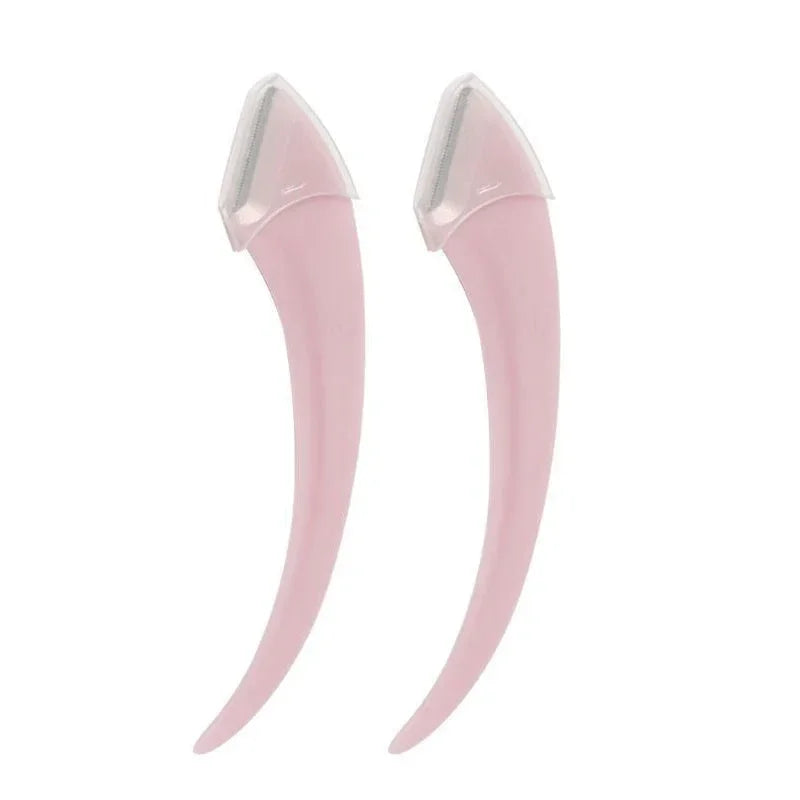 1/2/3Pcs Trimming Razor For Women Knife Eyebrow Face Eyebrow Eyebrow Scissors With Comb Brow Trimmer Scraper Vue M26 Pink knife-2Pcs