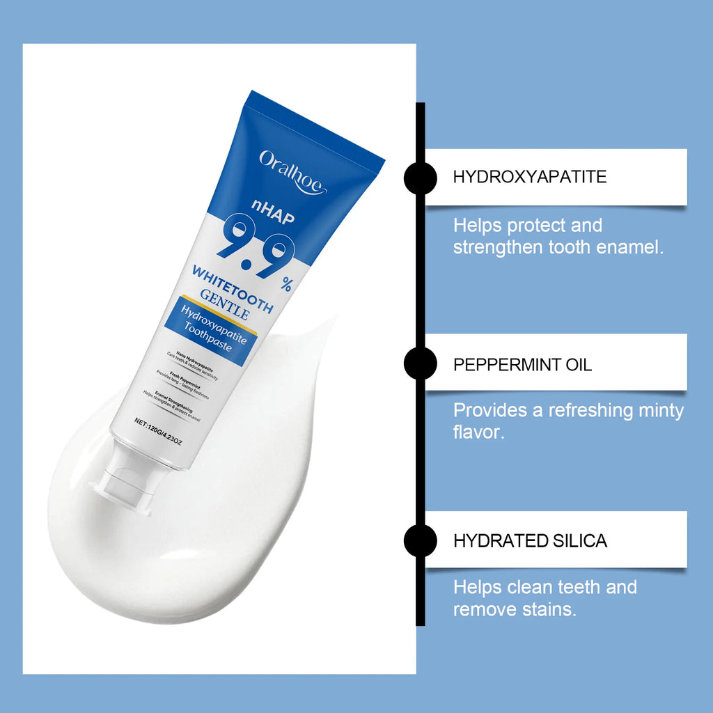 Hydroxyapatite Toothpaste Enamel Repair Teeth Stains Cleansing Bad Breath Removal Dental Birghtening Preventing Periodontitis Vue