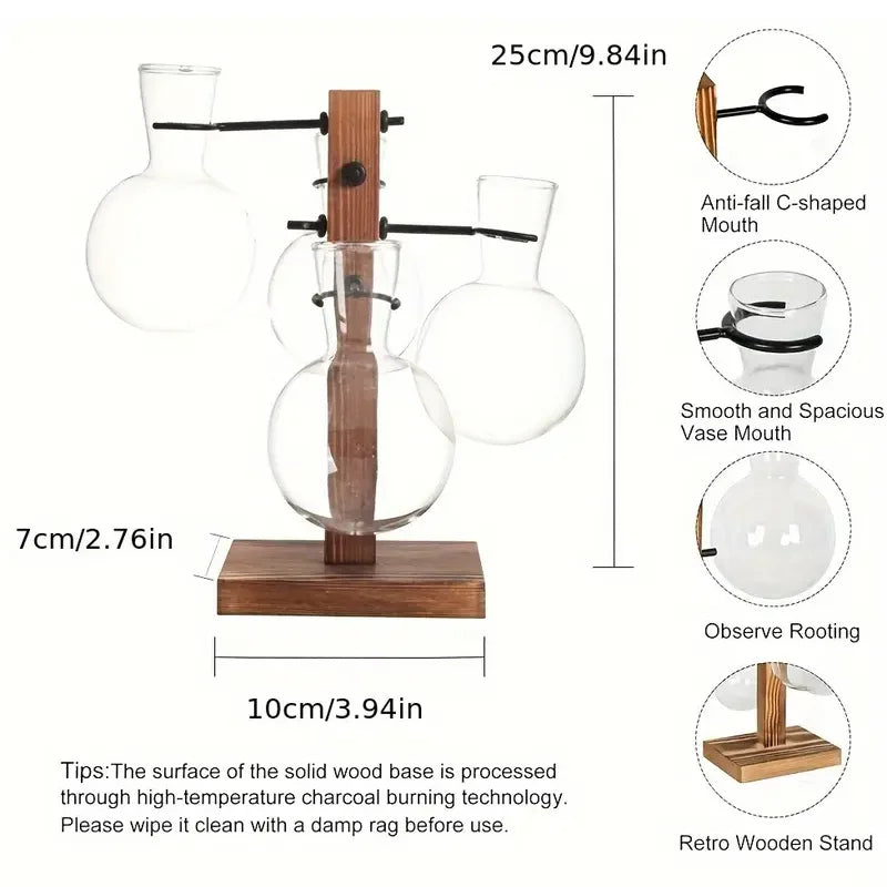 Hydroponic Plant Glass Vase, Modern Desktop Plant Terrarium Planter Bulb Water Planting Propagation Planters Hydroponics Plants Vue