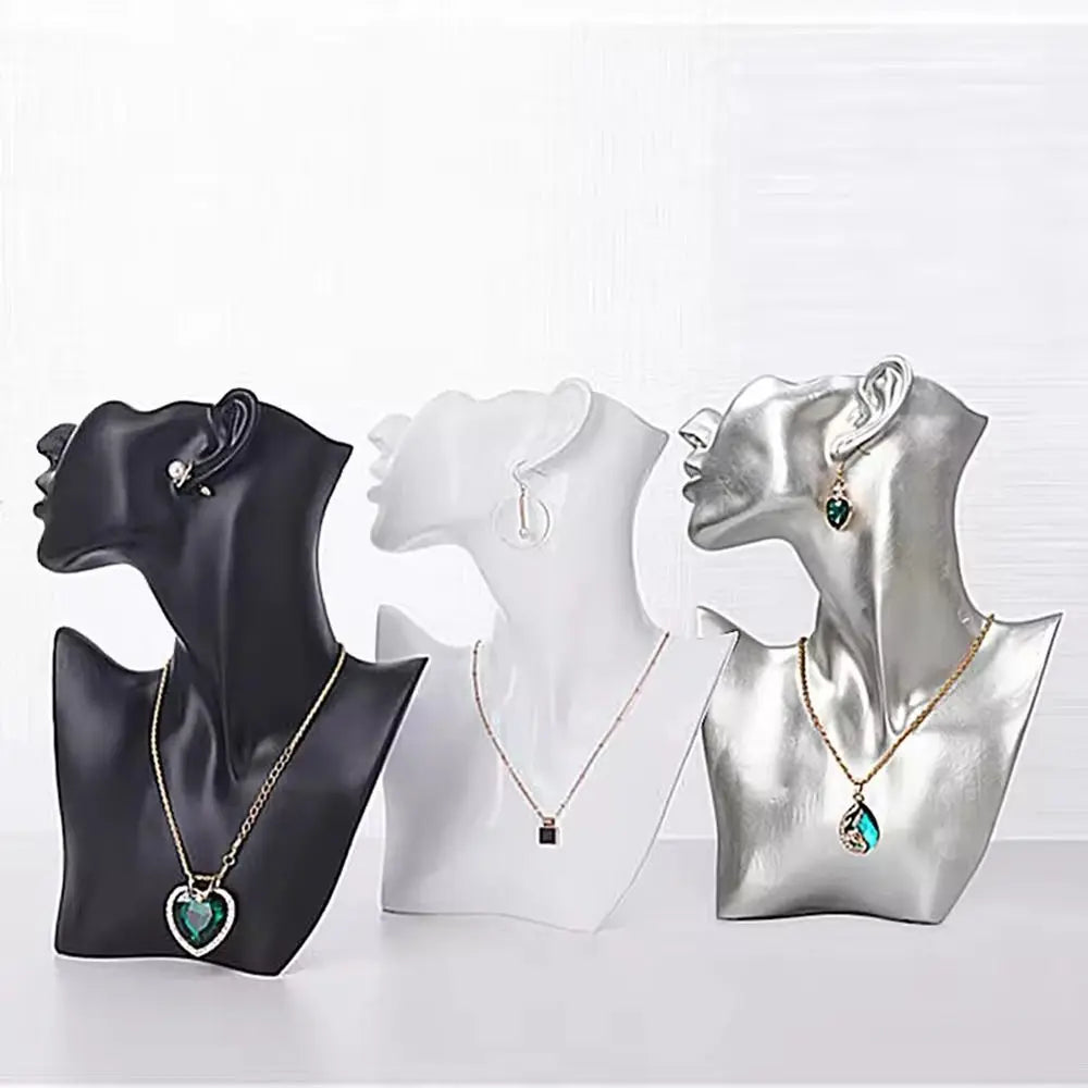 Resin Mannequin Jewelry Display Stand Side Face Head Bust Portrait