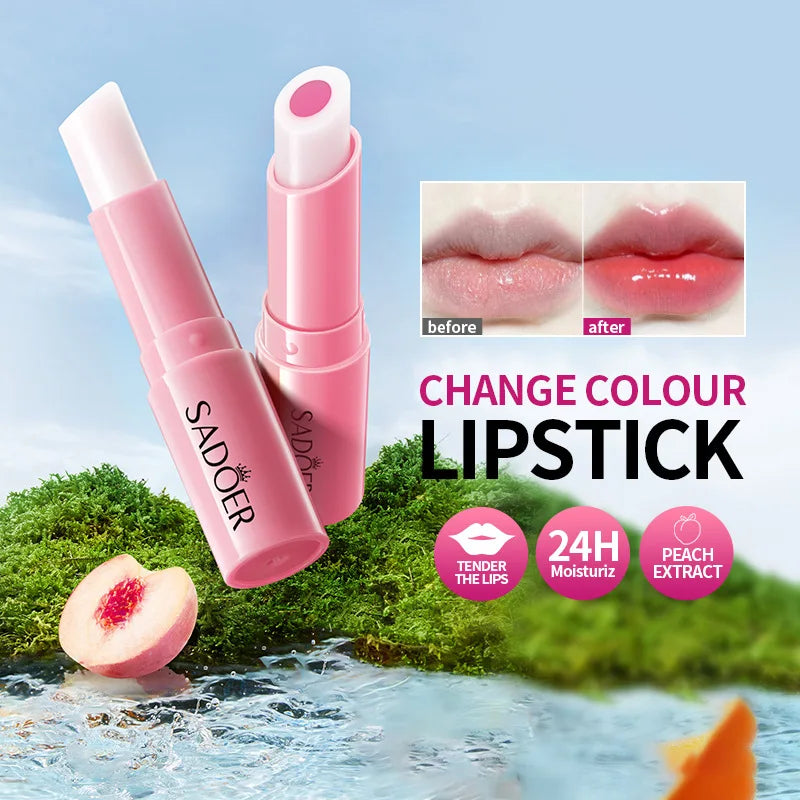 Color-Changing Hydrating Lip Balm, Moisturizing and Hydrating Lip Balm That Changes Color with Temperature, a Moisturizing Touch for Your Lips, the Color Will Change According to the Temperature of Your Lips, Delicately Cares Vue