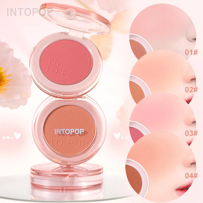 INTOPOP Monochrome Blush Matte Cosmetics Vitality Girl Nude Makeup Natural Smudge Monochrome Blush Plate Vue