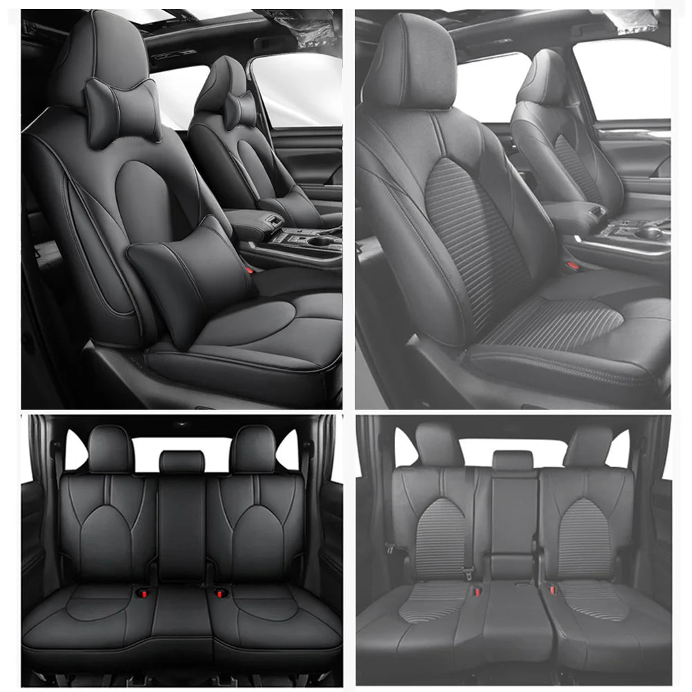 5 Seats High-quality Car Special Seat Cover For Toyota Highlander 2022-2026 Interior Decoration Waterproof Leatherette Full Set Vue