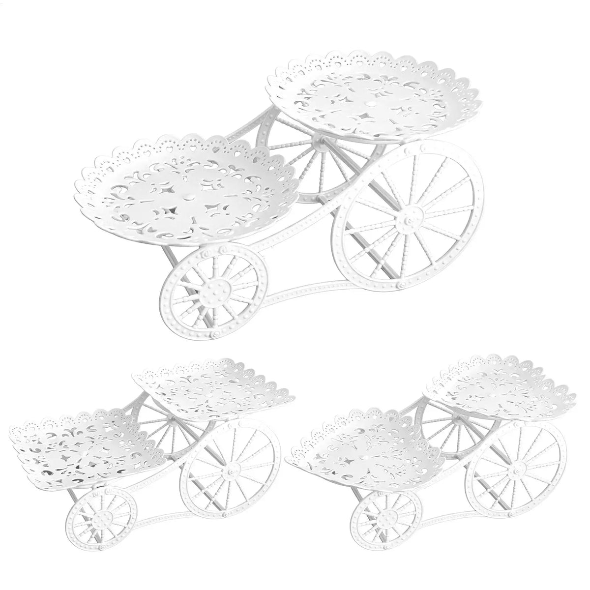carriage design 2-Layer Cupcake Tower Stand, Detachable Dessert Serving Rack, Elegant Candy Cake Display Platter for Party Vue