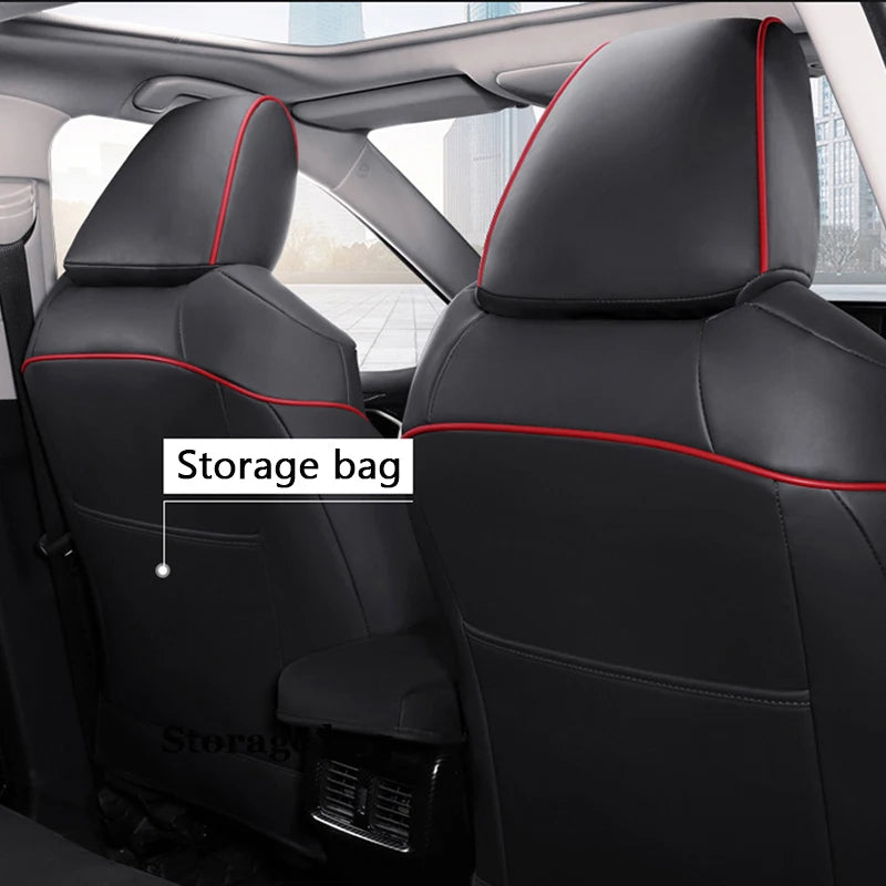 Custom Fit Car Seat Covers For Toyota Rav4 2019-2025 Airbag Compatible Leather Seat Cushion Interior Decoration Car Accessories Vue