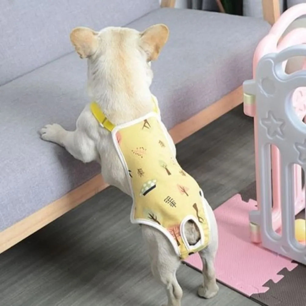 Cartoon Pattern Adjustable Dog Physiological Pants Shoulder Straps Leak Proof Dog Diapers Washable Dog Shorts Estrus Period Vue